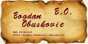 Bogdan Obušković vizit kartica